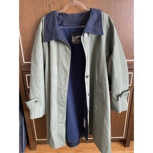 Vintage London Fog Jacket/Trench Coat Size 16 Regular Green/Blue Size XL